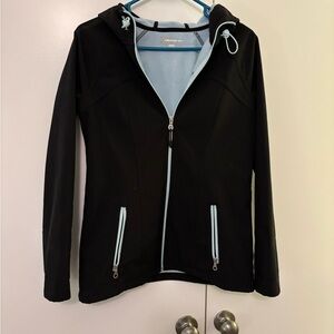 Xersion Black Jacket with Light Blue Accents